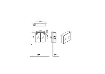 Vitra Metropole Edge Üst Dolap Cam Kapaklı 67 Cm, Siyah Meşe 67201