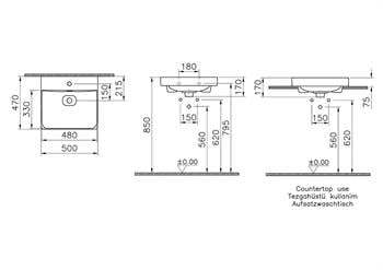 Vitra Metropole Lavabo, 50 cm, 7525B003-0001