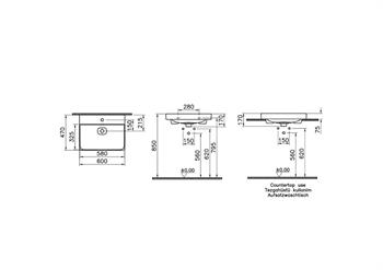 Vitra Metropole Lavabo, 60 cm, 7526B003-0001