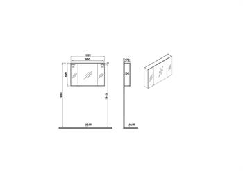 Vitra Mia Asimetrik Dolaplı Ayna, 100 cm, Parlak Antrasit 67752