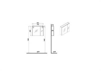 Vitra Mia Asimetrik Dolaplı Ayna, 80 cm, Altın Meşe, 67706