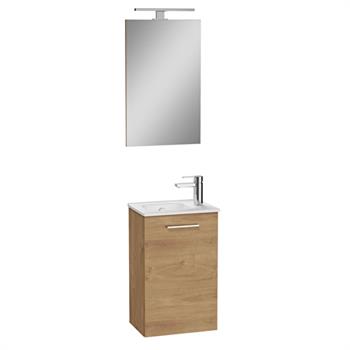 Vitra Mia Demonte Set, 40 cm, Kapaklı, (Lavabo Dolabı, Aydınlatmalı Ayna), Altın Meşe 69565