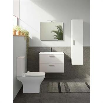Vitra Mia Demonte Set, 80 Cm, Çekmeceli, (Lavabo Dolabı, Aydınlatmalı Ayna), Parlak Beyaz 75024