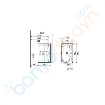 Vitra Nest Trendy Çift Çekmeceli Lavabo Dolabı, 80 cm, Parlak Beyaz (Lavabo Dahil), 56441
