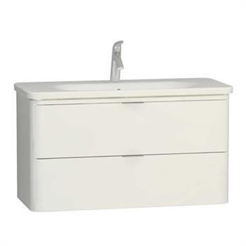 Vitra Nest Trendy Lavabo Dolabı Çift Çekmeceli 100 Cm, Parlak Beyaz (Lavabo Dahil) 56442