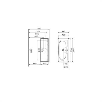 Vitra Nest Trendy Tek Çekmeceli Lavabo Dolabı 100 Cm Hareli Doğal Ahşap (Lavabo Dahil) 56141