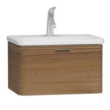 Vitra Nest Trendy Tek Çekmeceli Lavabo Dolabı 60 Cm Hareli Doğal Ahşap (Lavabo Dahil) 56135