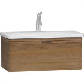 Vitra Nest Trendy Tek Çekmeceli Lavabo Dolabı 80 Cm Hareli Doğal Ahşap (Lavabo Dahil) 56138