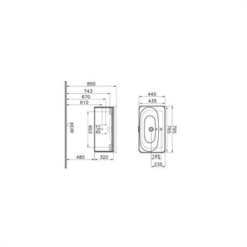 Vitra Nest Trendy Tek Çekmeceli Lavabo Dolabı 80 Cm Hareli Doğal Ahşap (Lavabo Dahil) 56138