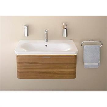 Vitra Nest Trendy Tek Çekmeceli Lavabo Dolabı 60 Cm Hareli Doğal Ahşap (Lavabo Dahil) 56135