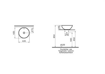 Vitra Options Çanak Lavabo, 43 cm, 4324B003-0012 