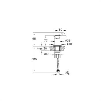 Vitra Origin Ankastre Lavabo Bataryası Tezgahtan Kontrol, Bakır A4268226