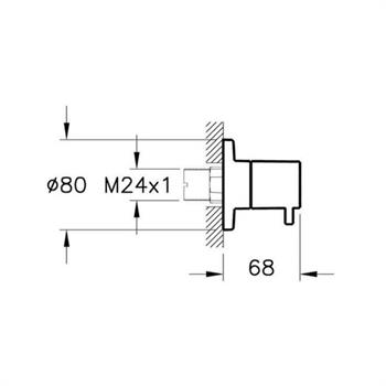 Vitra Origin Ankastre Stop Valf (Sıva Üstü Grubu), Fırçalı Nikel A4145834