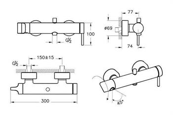 Vitra Origin Banyo Bataryası, Fırçalı Nikel A4261934