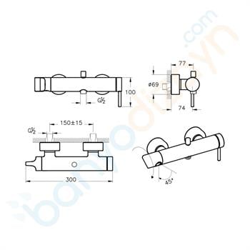 Vitra Origin Banyo Bataryası, Mat Siyah, A4261936 