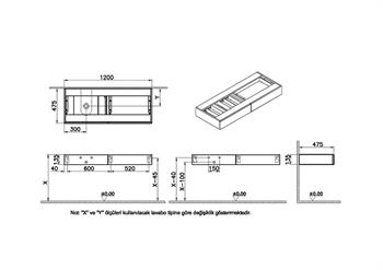 Vitra Origin Çekmeceli Tezgah, 120 cm, Açık Meşe, 65681 
