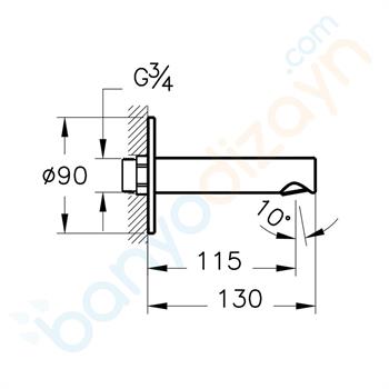 Vitra Origin Çıkış Ucu, Mat Siyah, A4262236 