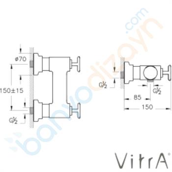 Vitra Origin Classic Duş Bataryası, A42894 