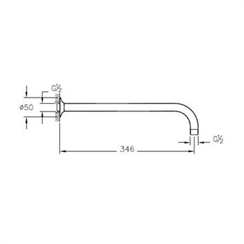 Vitra Origin Duş Dirseği Duvardan Dirsek (Uzun), Fırçalı Nikel A4565234