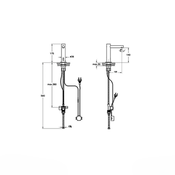Vitra Origin Fotoselli Lavabo Bataryası ( Çift Su Girişli-Elektirikli ),Fırçalı Nikel A4721334