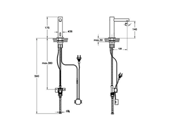 Vitra Origin Fotoselli Lavabo Bataryası (Çift Su Girişli, Pilli), Mat Siyah A4721436WTC
