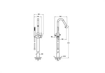 Vitra Origin Yerden Küvet Bataryası, El Duşlu, Soft Bakır, A4268129