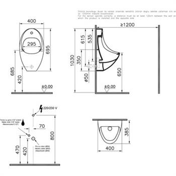 Vitra Pisuvar, Ankastre, Fotoselli (Elektrikli) 4106B003-5598