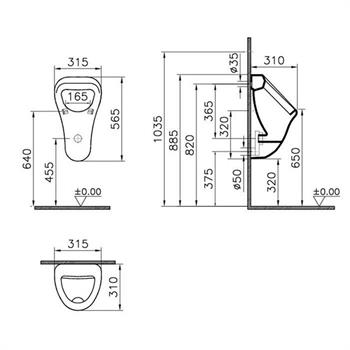 Vitra Pisuvar, Arkitekt (Arkadan Girişli) 6201L003-0199