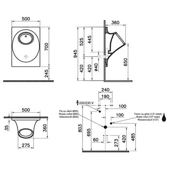 Vitra Pisuvar, İstanbul, Siyah, 4517B070-0199