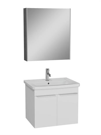Vitra Quadrum Set Lavabo Dolabı Asma Ayna Kapaklı 65 Cm Parlak Beyaz 69616