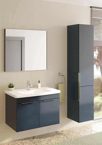 Vitra Quadrum Set Lavabo Dolabı Asma Ayna Kapaklı 80Cm Parlak Antrasit 69620