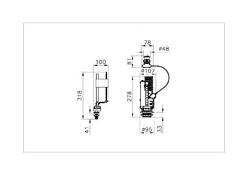 Vitra Rezervuar İç Takımı, Çift Basmalı, 3/6 Litre, 330B2016