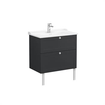 Vitra Root Classic Çift Çekmeceli Lavabo Dolabı 80 Cm Mat Grafit (Klasik Lavabo Dahil) 68873