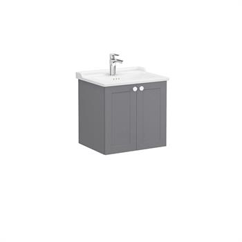 Vitra Root Classic Kapaklı Lavabo Dolabı 60 Cm Mat Gri (Klasik Lavabo Dahil) 68703
