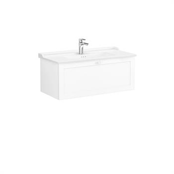 Vitra Root Classic Tek Çekmeceli Lavabo Dolabı 100 Cm Mat Beyaz (Klasik Lavabo Dahil) 68827