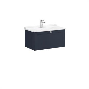Vitra Root Classic Tek Çekmeceli Lavabo Dolabı 80 Cm Mat Lacivert (Klasik Lavabo Dahil) 68811