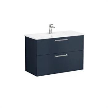 Vitra Root Flat İki Çekmeceli Lavabo 68304 Dolabı 100 Cm Mat Lacivert (Köşeli Lavabo Dahil) 68309
