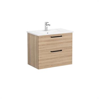 Vitra Root Flat İki Çekmeceli Lavabo Dolabı, 80 cm, Doğal Meşe (Köşeli Lavabo Dahil) 66302 