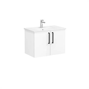 Vitra Root Flat Kapaklı Lavabo Dolabı 80 Cm Parlak Beyaz (Köşeli Lavabo Dahil) 66390