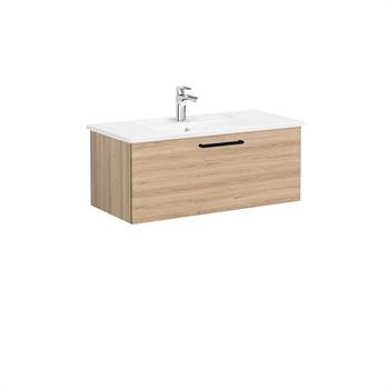 Vitra Root Flat Tek Çekmeceli Lavabo Dolabı 100 Cm Doğal Meşe (Köşeli Lavabo Dahil) 68245