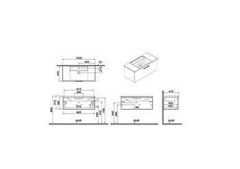 Vitra Root Flat Tek Çekmeceli Lavabo Dolabı 100 Cm Parlak Beyaz (Köşeli Lavabo Dahil) 68238