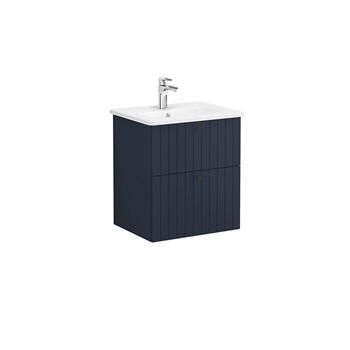 Vitra Root Groove Çift Çekmeceli Lavabo Dolabı 60 Cm Mat Lacivert (Yuvarlak Lavabo Dahil) 69420