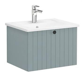 Vitra Root Groove Çift Çekmeceli Lavabo Dolabı 80 Cm Mat Gri (Yuvarlak Lavabo Dahil) 69438