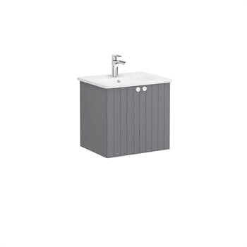 Vitra Root Groove Kapaklı Lavabo Dolabı 60 Cm Mat Gri (Yuvarlak Lavabo Dahil) 69270