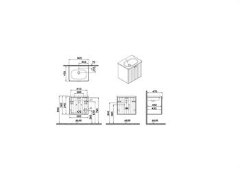 Vitra Root Groove Kapaklı Lavabo Dolabı 60 Cm Mat Gri (Yuvarlak Lavabo Dahil) 69270