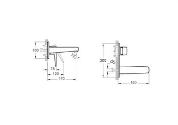 Vitra Root Square Ankastre Lavabo Bataryası Sıva Üstü A42738EXP
