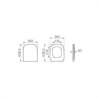 Vitra S20 Klozet Kapağı, Yavaş Kapanır (Plastik Menteşeli), 147-003-909