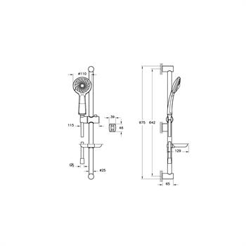 Vitra Samba 3F Sürgülü El Duşu Takımı A45680WSA