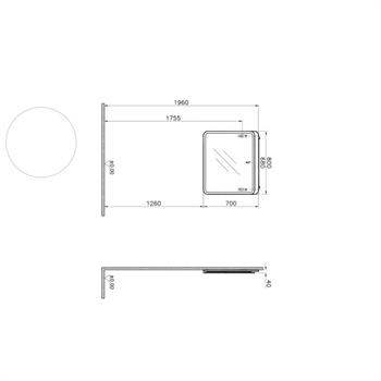 Vitra Sento Aydınlatmalı Ayna, 80 cm, Mat Antrasit, 61659