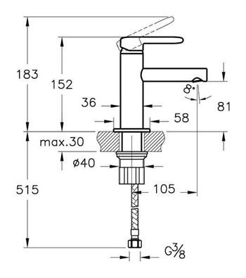 Vitra Sento Çocuklar İçin Lavabo Bataryası, Krom-Sarı A42666